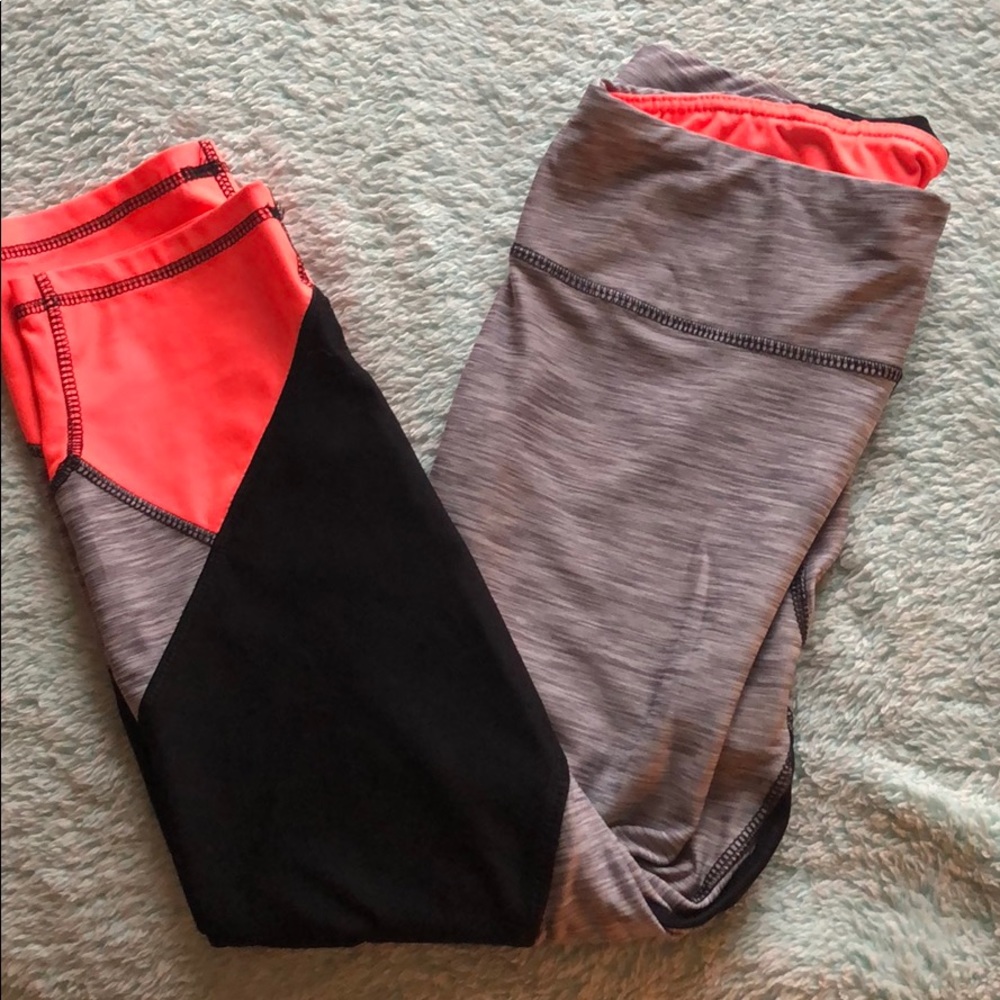 Black/grey/pink workout leggings